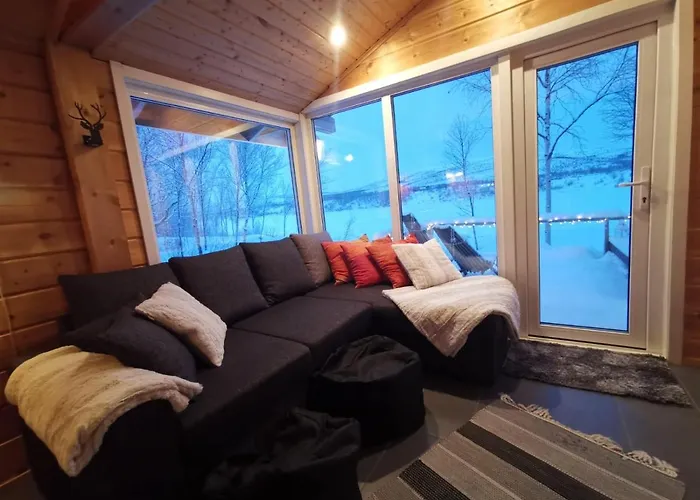 Aurora Moekki Porealtaalla Lapissa Tenojoen Rannassa Nuorgam