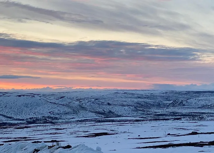 Aurora Moekki Porealtaalla Lapissa Tenojoen Rannassa * Nuorgam